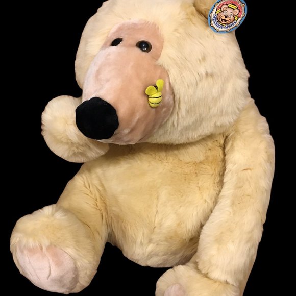 Cuddletown Jumbo Teddy Bear Plush Huge Stuffed Animal Beige Bumble Bee Toy 30" - Picture 3 of 11